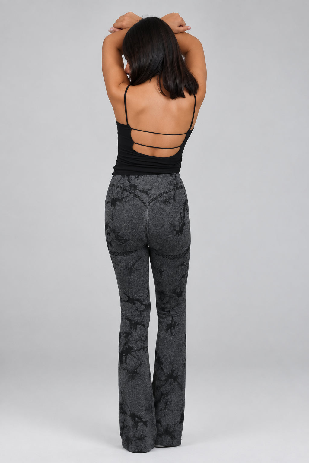 Leggins Push Up Tie-Dye Gris Oscuro