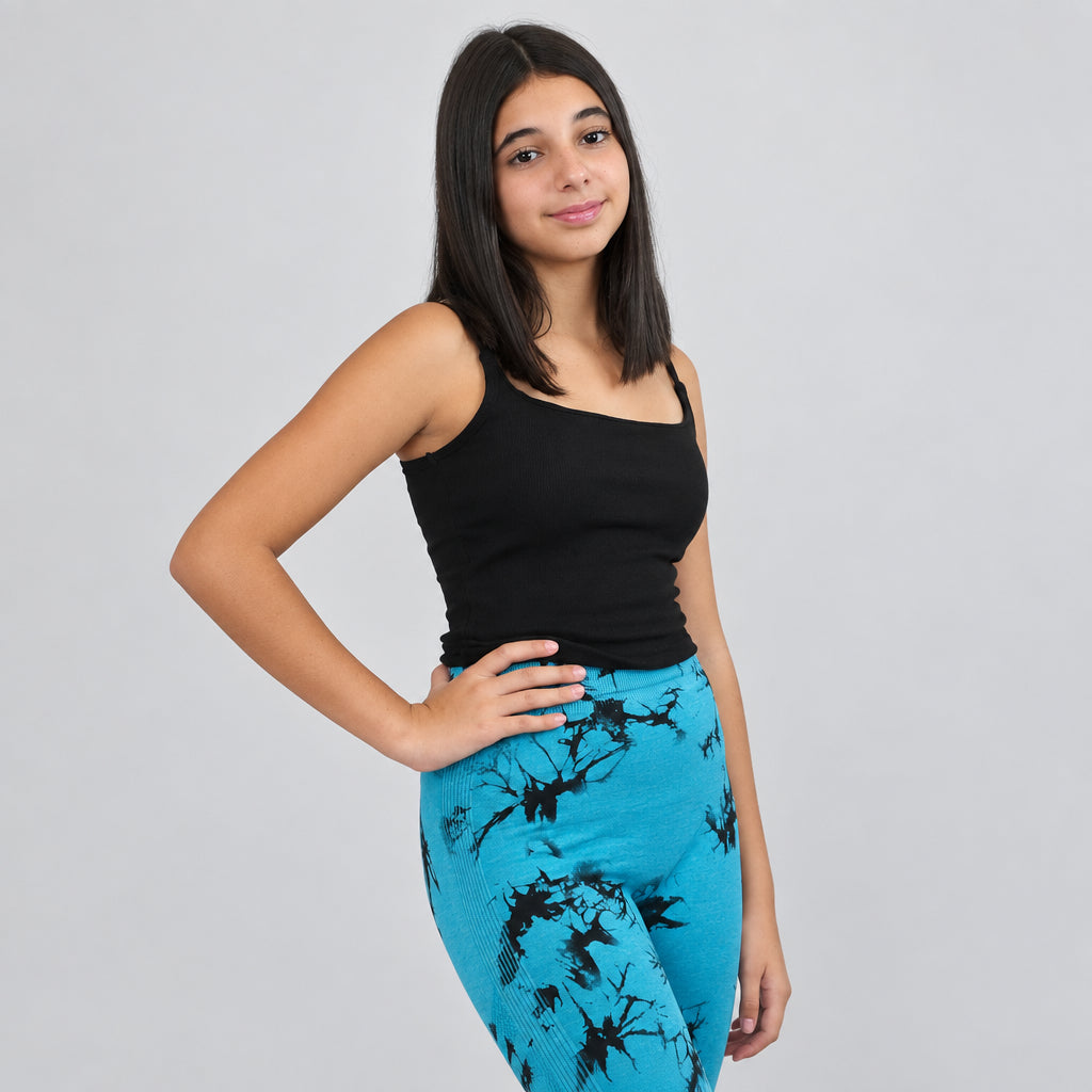 Leggins Push Up Tie-Dye Azul Turquesa