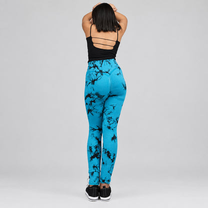 Leggins Push Up Tie-Dye Azul Turquesa