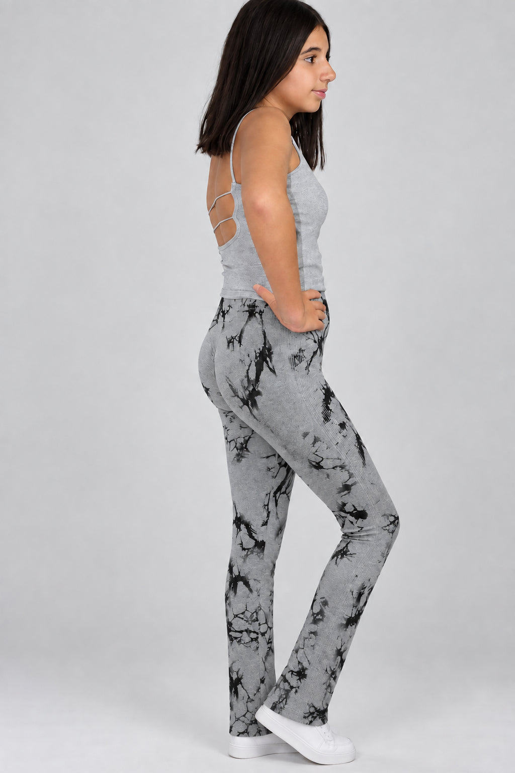 Leggins Push Up Tie-Dye Gris Claro