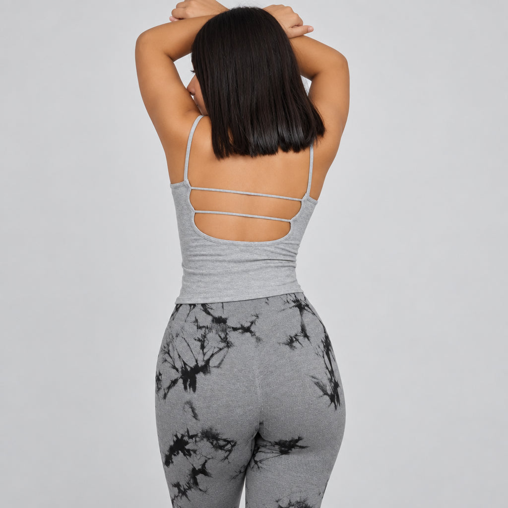 Leggins Push Up Tie-Dye Gris Claro