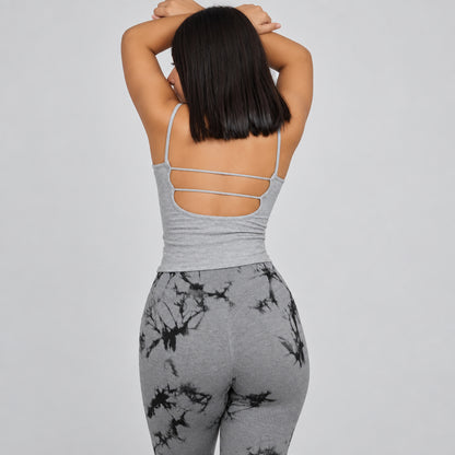 Leggins Push Up Tie-Dye Gris Claro