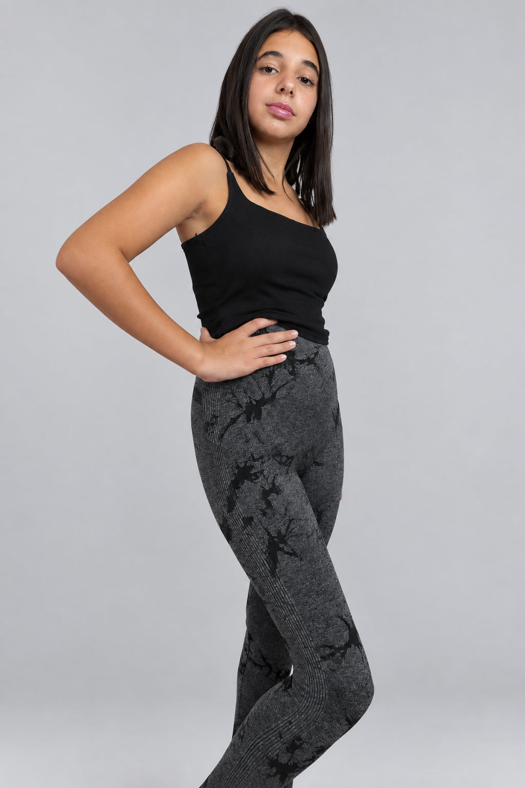 Leggins Push Up Tie-Dye Gris Oscuro