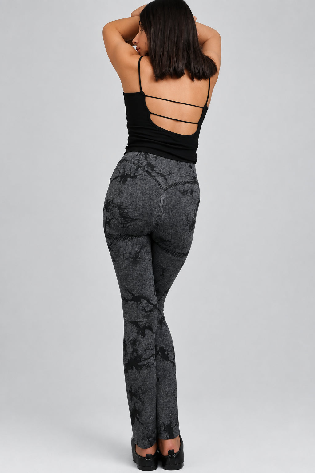 Leggins Push Up Tie-Dye Gris Oscuro