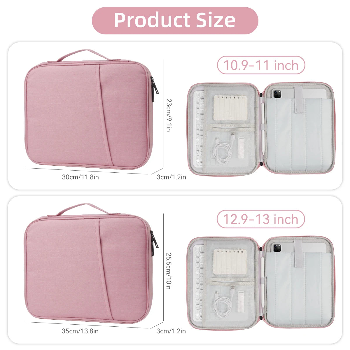 Funda Organizadora para Tablet y Laptop 11-13" | Impermeable, Acolchada y Multi-Compartimentos